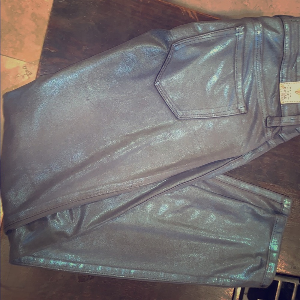 Shimmery Blue Women's Jeans - Unknown Brand